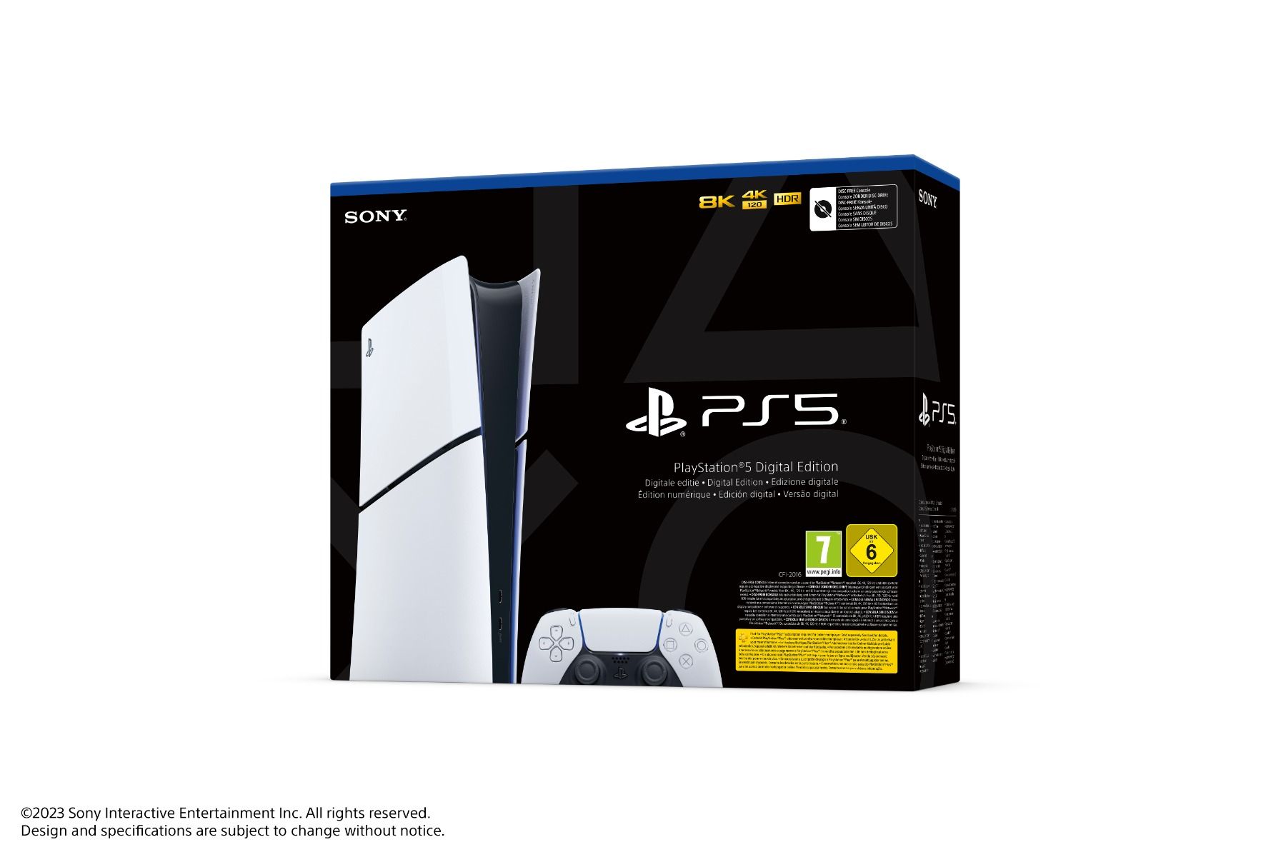 Sony PlayStation 5 Slim Digital SSD 1.02TB Nero Bianco Wi-Fi 8K Ultra HD - immagine 5