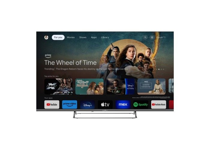 Smart TV 55 Pollici 4K Ultra HD Display QLED Sistema Google TV Dolby Audio HDR10 Classe E colore Grigio - 55QG02V - Elettroment Smart TV 55 Pollici 4K Ultra HD Display QLED Sistema Google TV Dolby Audio HDR10 Classe E colore Grigio - 55QG02V