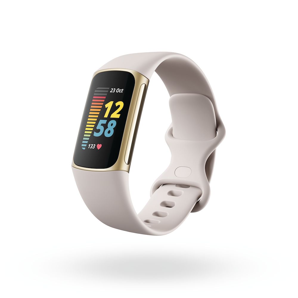 Fitbit Charge 5 Braccialetto per rilevamento di attività Oro e Bianco