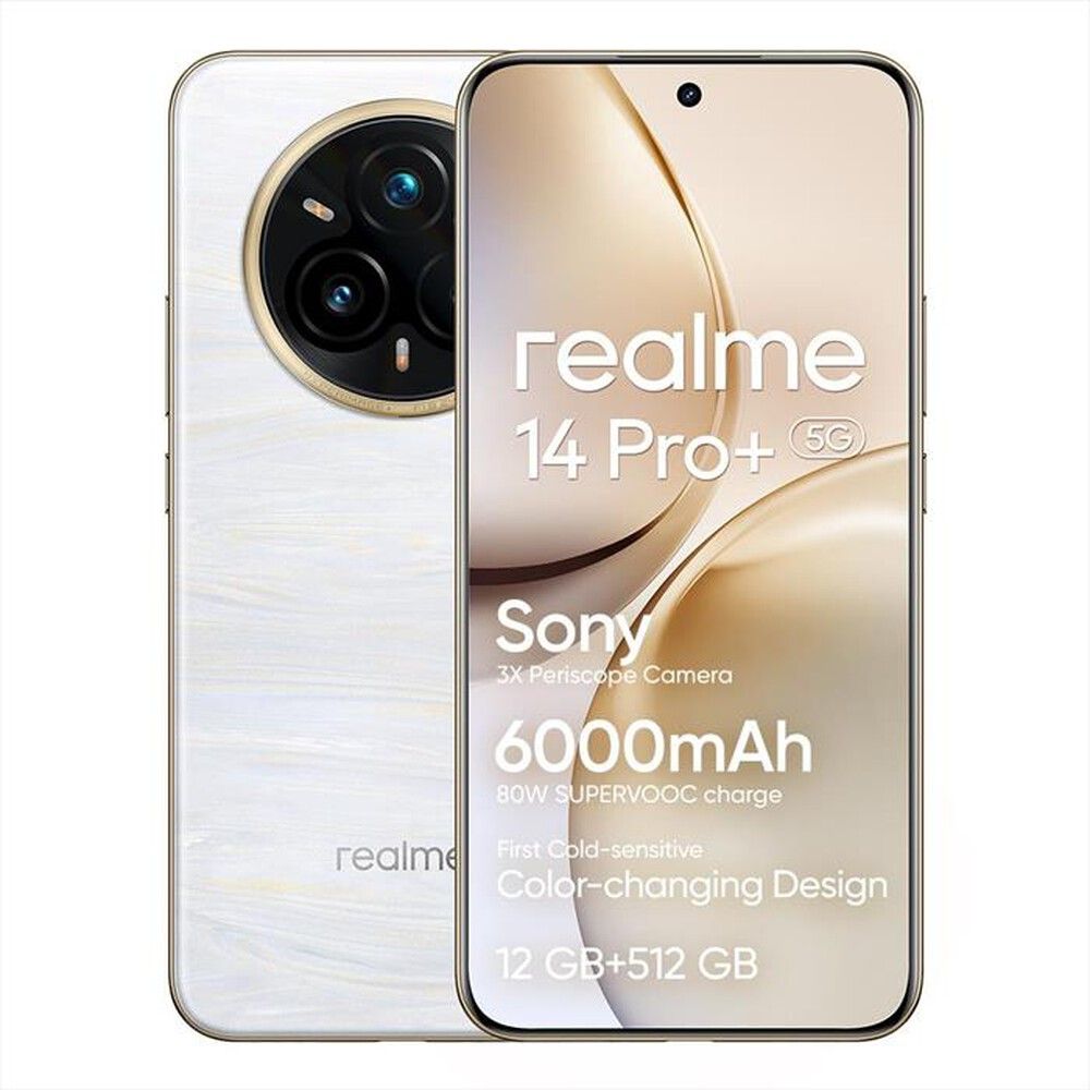 Realme - Smartphone Realme 14 Pro+ 5g (512gb 12gb)- Colore pearl White